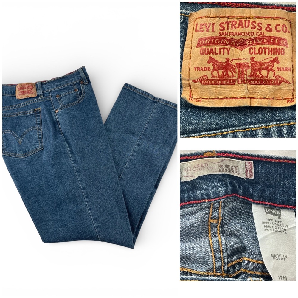 Levi Strauss & Co 550 Relaxed Boot Cut Jeans Blue Denim Women Size 12 Medium